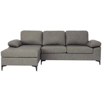 Mid.you Ecksofa, Grau, Textil, 3-Sitzer, Füllung: Schaumstoff, Ottomane links, L-Form, 262x135 cm, Made in Europe, Wohnzimmer, Sofas & Couches, Wohnlandschaften, Ecksofas