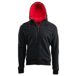 Motorrad-Zip-Hoodie Reißverschluss-Hoodie schwarz XXXL