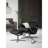 Stressless Stressless® »Reno«, (Set, Relaxsessel mit Hocker), mit Hocker, mit Cross Base, Größe S, M & L, Holzakzent Braun schwarz