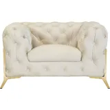 LEONIQUE Chesterfield-Sessel »Amaury Sessel«, aufwändige Knopfheftung, moderne Chesterfield Optik, Fußfarbe wählbar beige