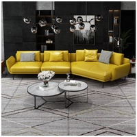 JVmoebel Ecksofa Ecksofa Sofa L-Form Ledersofa Couch Moderne Sofas gelb