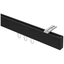 Interdeco GARDINENSTANGE INNENLAUF Smartline Paxo 300 cm (geteilt in 3 x 100 cm), 1-läufig, 14x35 mm Schwarz