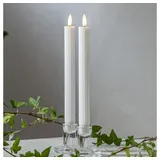 Star Trading LED Stabkerzen Flamme Stripe 25 cm weiß 2 St.
