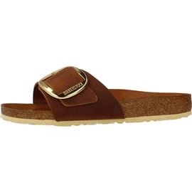 Birkenstock Madrid Big Buckle Nubukleder geölt schmal cognac 38