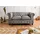Massivmoebel24 Sofa 2-Sitzer Echtleder 158x82x75 grau CHESTERFIELD #202