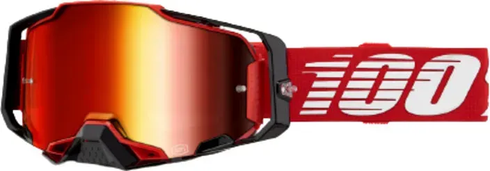 100 Percent Armega S23, lunettes miroirs - Rouge/Noir/Blanc Rouge Réfléchissant