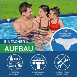 BESTWAY Steel Pro Frame Pool 221 x 150 x 43 cm inkl. Filterpumpe und Reparaturset