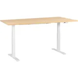Beliani Schreibtisch Elektrisch höhenverstellbar DESTINES Hellbraun / Weiß 180 cm 72 cm