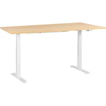 Beliani Schreibtisch Elektrisch höhenverstellbar DESTINES Hellbraun / Weiß 180 cm 72 cm