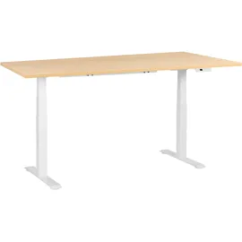 Beliani Schreibtisch Elektrisch höhenverstellbar DESTINES Hellbraun / Weiß 180 cm 72 cm