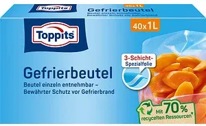 Preisvergleich Produktbild 40 Toppits Gefrierbeutel 1,0 l