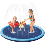 Yaheetech Hundepool 170cm, wasserspielmatte, Faltbarer Sprinkler Matte Hund, Verdickt rutschfest hundeplanschbecken, Sprühmatte Wasserhängematte für Sommer, Garten, Draußen