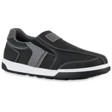 VAN HILL Herren Slip Ons in Schwarz Grau