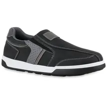 VAN HILL Herren Slip Ons in Schwarz Grau