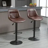 Homcom Barhocker 2er Set 46,5 x 50 x 88-108 cm Braun