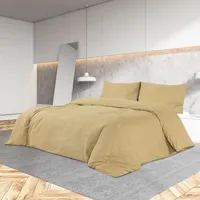VidaXL Bettwäsche-Set Taupe 200x220 cm Leichte Mikrofaser