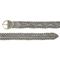 LASCANA Damengürtel Leder grau 100 cm