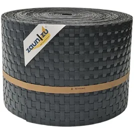 zaunzu® zaun|zu® Sichtschutz Rattan PE für Doppelstabmatten Anthrazit 26m