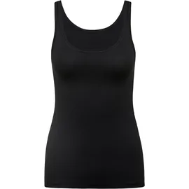 CALIDA Damen, Top - Natural Comfort, Unterhemd, Tank Top, Jersey, einfarbig schwarz, M (44/46)