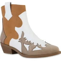 VAN HILL Cowboy Boots in Khaki Weiss