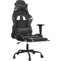vidaXL Gamingstuhl mit Massage Fußstütze Schwarz Tarnfarben Orange