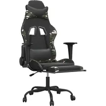 vidaXL Gamingstuhl mit Massage Fußstütze Schwarz Tarnfarben Orange