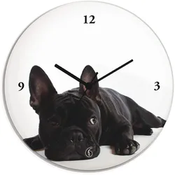 Artland Wanduhr »Bulldogge«, wahlweise mit Quarz- oder Funkuhrwerk, lautlos ohne Tickgeräusche Artland schwarz