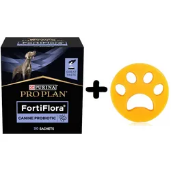 PURINA PVD FortiFlora Dog 30 Beutel + Waschmaschinenreiniger zum Entfernen von Haaren GRATIS!