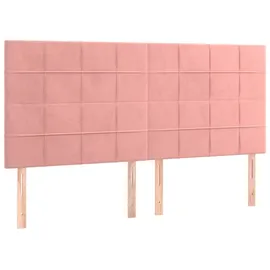 vidaXL Boxspringbett mit Matratze Rosa 180x200 cm Samt