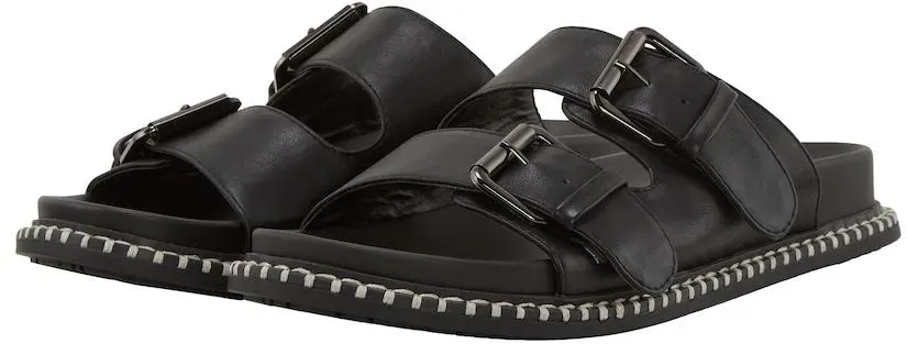 TOM TAILOR Damen Flache Sandalen mit Verschluss-Schnallen, schwarz, Uni, Gr. 41