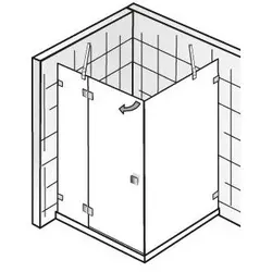 HSK Atelier Pur Drehtür an Nebenteil + Seitenwand
