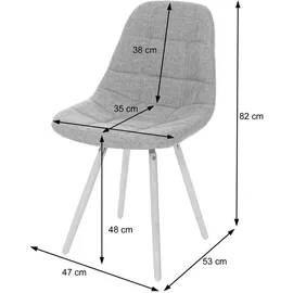 MCW Esszimmerstuhl Braun Textil, 47x82x53 cm, Esszimmer, Stühle, Esszimmerstühle, Vierfußstühle