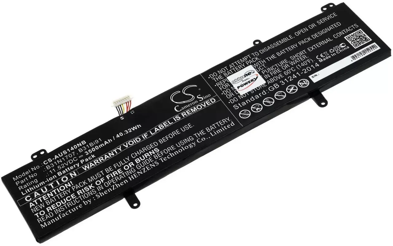 Akku passend für für Laptop Asus VivoBook S14 S410UN, Typ B31N1707 u.a. - 11,52V - 3500 mAh