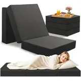 Klappmatratze Klappmatratze- 3teilige Gästematratze klappbar extra dick (14 cm), Blumtal, 14 cm hoch, (hautfreundlich & waschbar), rückenfreundliche Faltmatratze Schaumstoff- Schlafmatratze + Bezug 75 cm x 195 cm x 14 cm