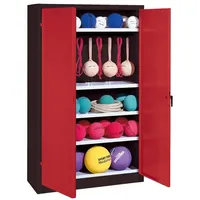 C+P Sportgeräteschrank mit Vollblech-Flügeltüren (Typ 2), HxBxT 195x120x50 cm,