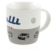 BRISA VW Collection - Volkswagen Keramik Kaffee-Tee-Cappuccino-Tasse-Becher-Haferl im T1, T2, T3, T4, T5, T6 Bulli Bus Design (Bulli Driver/Grau)