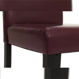 Mendler 6er-Set Esszimmerstuhl Stuhl Küchenstuhl Littau ~ Kunstleder, rot, dunkle Beine
