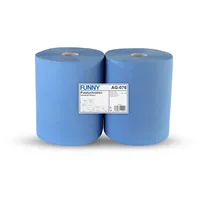 Funny Putzpapierrollen, 2 lagig, blau, circa 36 cm, 1000 Blatt, 1er Pack (1 x 2 Stück)