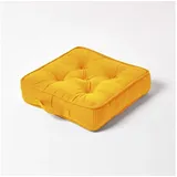 Homescapes Rajput Bodenkissen 40 x 40 cm Senfgelb