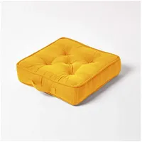 Homescapes Rajput Bodenkissen 40 x 40 cm Senfgelb