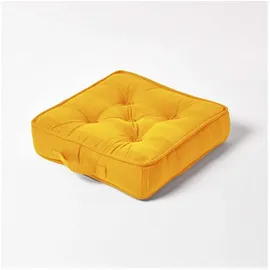 Homescapes Rajput Bodenkissen 40 x 40 cm Senfgelb