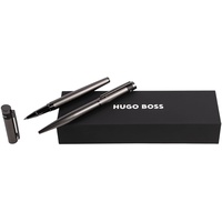 Hugo Boss Stifte-Set Loop Diamond Gun Kugelschreiber & Tintenroller aus Messing hergestellt, Farbe: Dunkelgrün, Abmessungen: 200 x 62 x 34 mm, HPBR367D