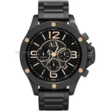 Giorgio Armani Armani Exchange Herrenuhr , QuarzChronographenwerk, 48mm GoldEdelstahlgehäuse mit Edelstahlarmband, AX1513,