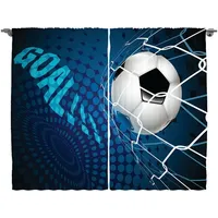 ABAKUHAUS Fußball Rustikaler Vorhang, Zusammenfassung Ziel Muster, Wohnzimmer Universalband