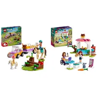 LEGO Friends Pferde- und Pony-Anhänger, Pferde-Spielzeug & Friends Pfannkuchen-Shop Set, Kreatives Spielzeug
