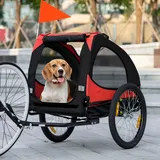 Hundeanhänger, Klappbarer Fahrradanhänger Für Hunde, Wasserbeständig, Oxfordstoff, Metall, 140 X 71 X 83 Cm, Rot