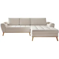 Carryhome Ecksofa Creme, - 282x175 cm,