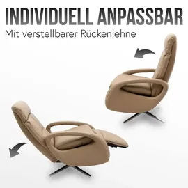 MCW Relaxsessel MCW-L11 Leder 70 x 109 x 147 cm Schwarz mit Liegefunktion