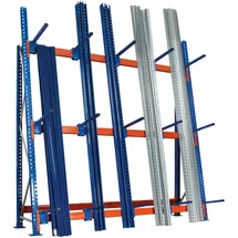 Schulte Lagertechnik Grundregal Profillager-Regal 3000 x 1825 x 700 mm (HxBxT), blau/verzinkt/RAL...