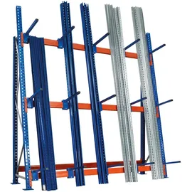 Schulte Lagertechnik Grundregal Profillager-Regal 3000 x 1825 x 700 mm (HxBxT), blau/verzinkt/RAL...